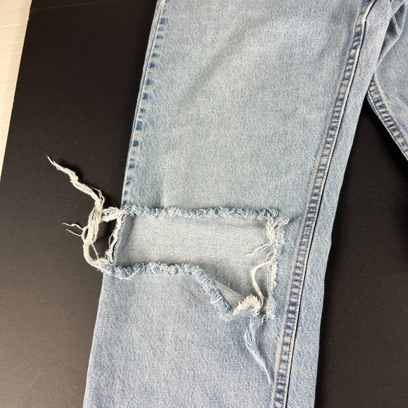 VTG 90s Levi's Silver Tab Jean Junior 28x30* Loose Blue Distressed Denim Tag 7Jr - Picture 4 of 16